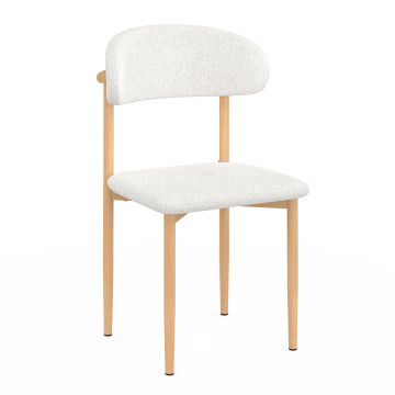 Chaises Callisto en bouclette et pieds métal - lot de 6