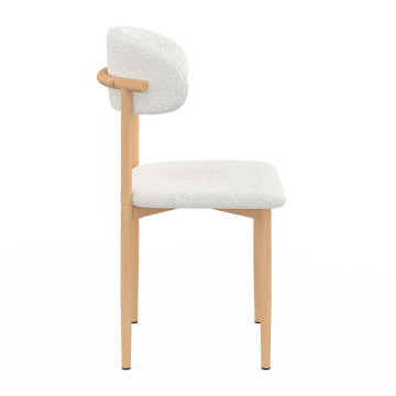 Chaises Callisto en bouclette et pieds métal - lot de 6