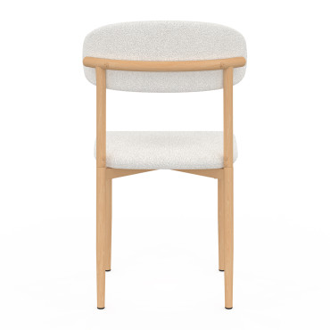 Chaises Callisto en bouclette et pieds métal - lot de 6