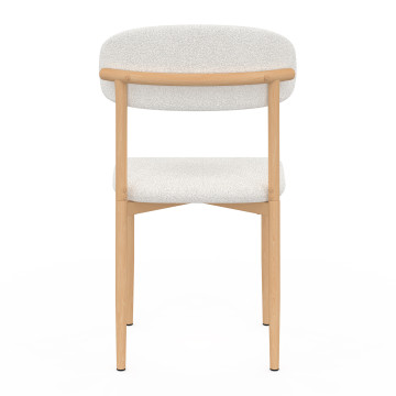 Chaises Callisto en bouclette et pieds métal - lot de 6