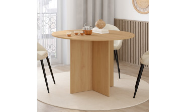 Table à manger ronde Ophélia bois Ø110cm