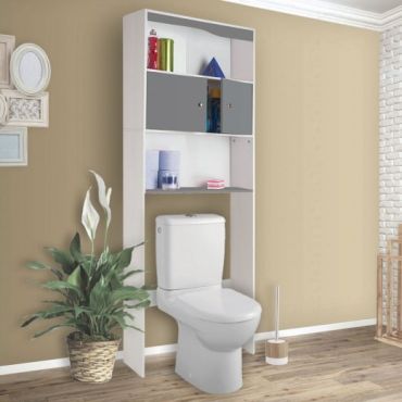 Meuble dessus WC gris