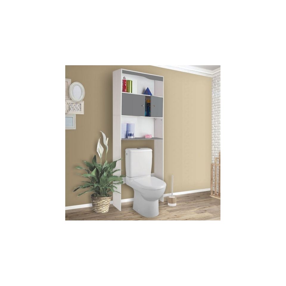 Meuble dessus WC gris Meuble dessus WC gris