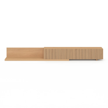 Meuble TV extensible Movena effet lattes L215-360cm