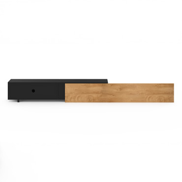 Meuble TV extensible Movena bois et noir L215-360cm