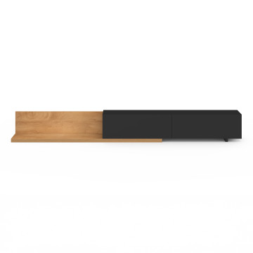 Meuble TV extensible Movena bois et noir L215-360cm