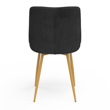 Chaises Melinda en velours gris foncé et pieds dorés - lot de 4