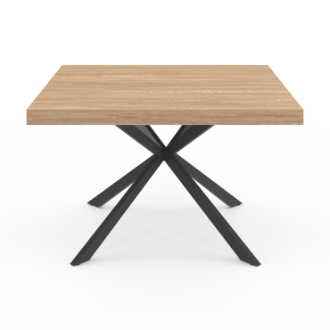 Table à manger carrée Soline bois et noir 120cm
