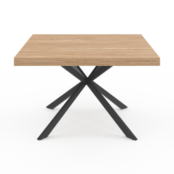 Table à manger carrée Soline bois et noir 120cm