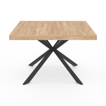 Table à manger carrée Soline bois et noir 120cm