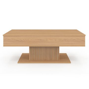 Table basse Tania avec plateau relevable bois et pieds lattes L110cm
