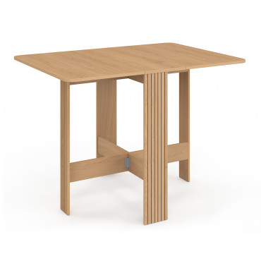 Table à manger dépliable Faustine bois et lattes 103cm