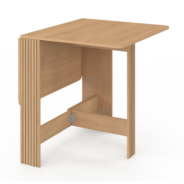 Table à manger dépliable Faustine bois et lattes 103cm
