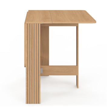 Table à manger dépliable Faustine bois et lattes 103cm