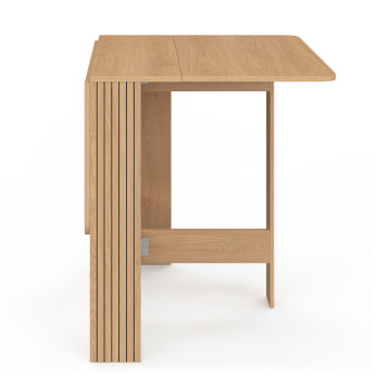 Table à manger dépliable Faustine bois et lattes 103cm