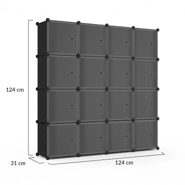 Armoire de rangement multifonction 16 cubes