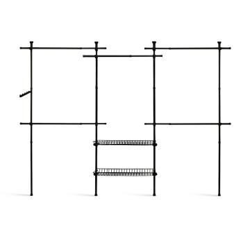 Penderie télescopique double avec rangements intégrés H278cm