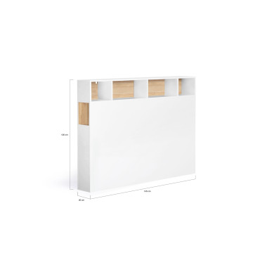 Tête de lit Léo blanche avec rangements 145cm