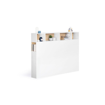 Tête de lit Léo blanche avec rangements 145cm