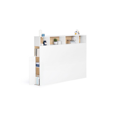 Tête de lit Léo blanche avec rangements 145cm