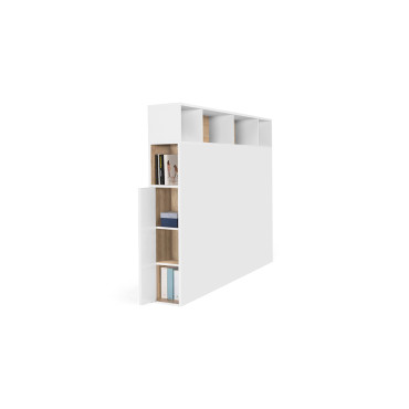 Tête de lit Léo blanche avec rangements 145cm