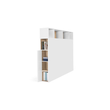 Tête de lit Léo blanche avec rangements 145cm