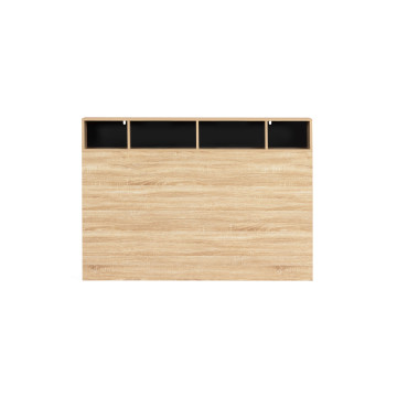Tête de lit Léo bois et noire avec rangements 165 cm