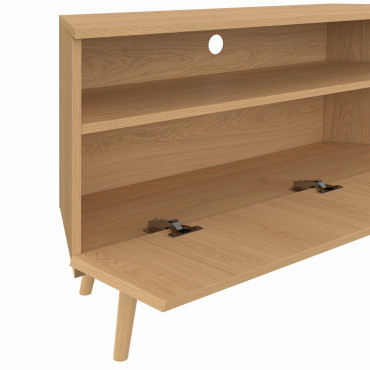 Meuble TV d'angle Faustine effet lattes L110cm