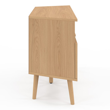 Meuble TV d'angle Faustine effet lattes L110cm