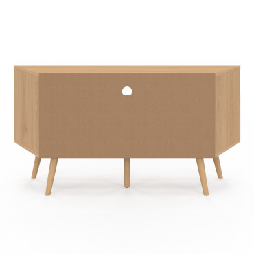 Meuble TV d'angle Faustine effet lattes L110cm