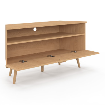 Meuble TV d'angle Faustine effet lattes L110cm