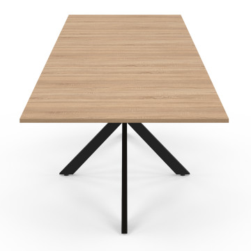 Table à manger extensible Spider plateau fin bois et noir 200-300cm