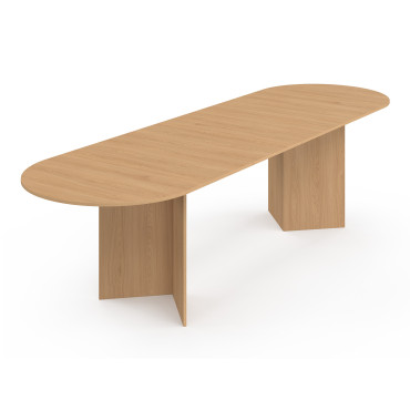 Table à manger extensible Gabin effet hêtre et pieds design 200-300cm