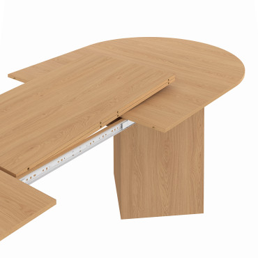 Table à manger extensible Gabin effet hêtre et pieds design 200-300cm