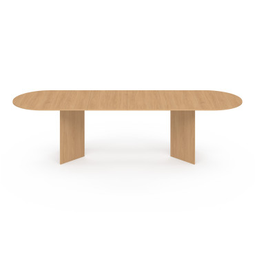 Table à manger extensible Gabin effet hêtre et pieds design 200-300cm