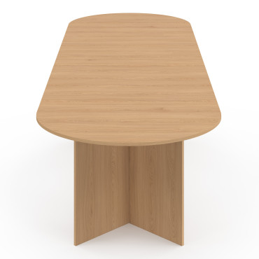 Table à manger extensible Gabin effet hêtre et pieds design 200-300cm