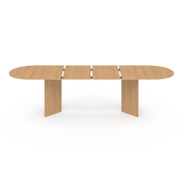 Table à manger extensible Gabin effet hêtre et pieds design 200-300cm