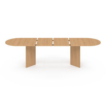 Table à manger extensible Gabin effet hêtre et pieds design 200-300cm