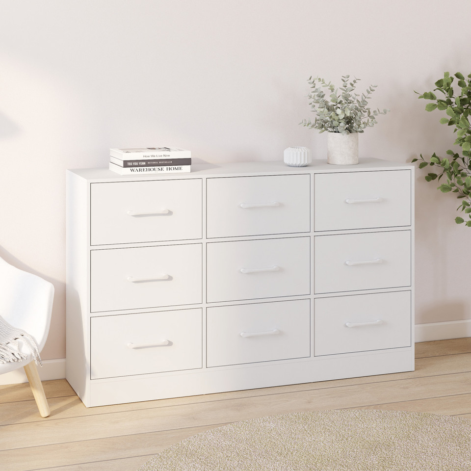 Commode Uma 9 tiroirs blanc Commode Uma 9 tiroirs blanc