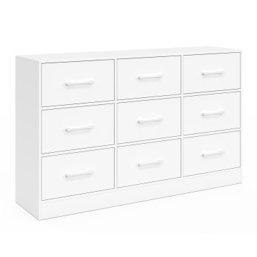 Commode Uma 9 tiroirs blanc