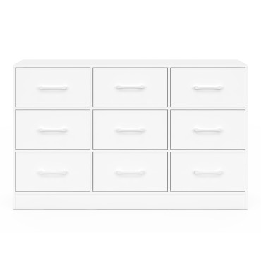 Commode Uma 9 tiroirs blanc