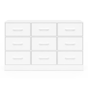 Commode Uma 9 tiroirs blanc
