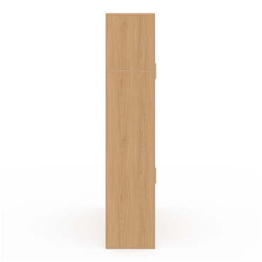 Etagère bibliothèque Faustine effet lattes 11 compartiments 143cm