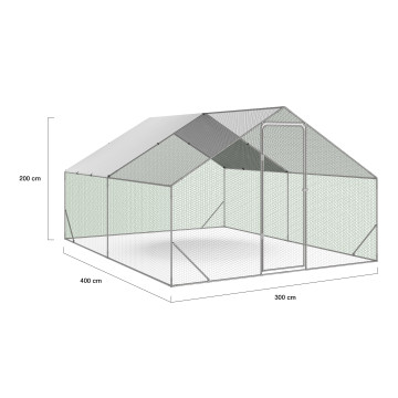 Enclos grillagé pour poules 12m² - 3x4m