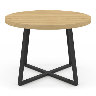 Table à manger ronde Sana bois et noir Ø110cm