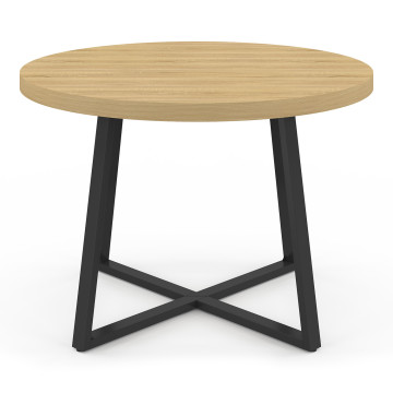 Table à manger ronde Sana bois et noir Ø110cm