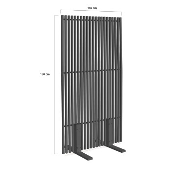 Paravent extérieur ajouré en métal gris anthracite 150x80cm