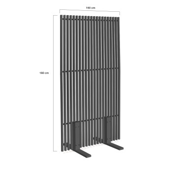 Paravent extérieur ajouré en métal gris anthracite 150x80cm