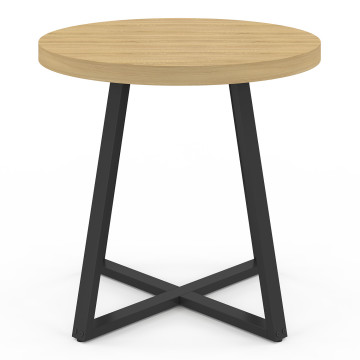Table à manger ronde Sana bois et noir Ø80cm