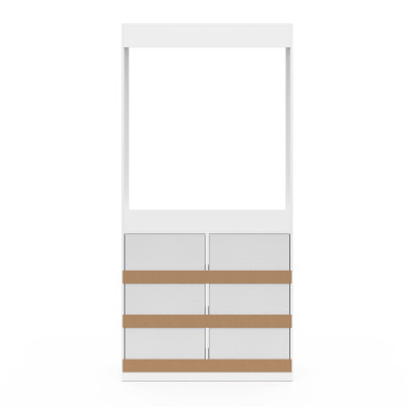 Dressing Uma avec 1 penderie et 6 tiroirs blanc